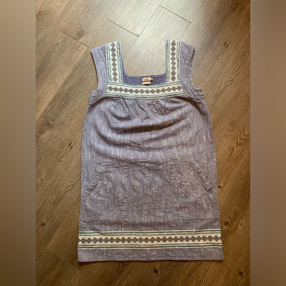 Faherty Dress with Geometric Trim